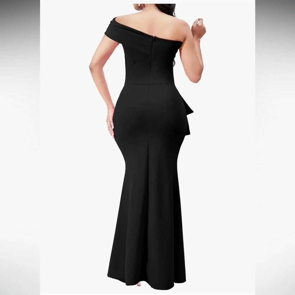 🆕Women Bodycon Long Maxi Sexy Floor Length Mermaid Dress in Chocolate Brown - Picture 4 of 10